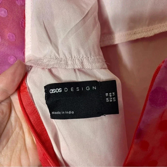 ASOS Printed Button Front Long Sleeve Dress Size 12 NWT - Picture 4 of 12